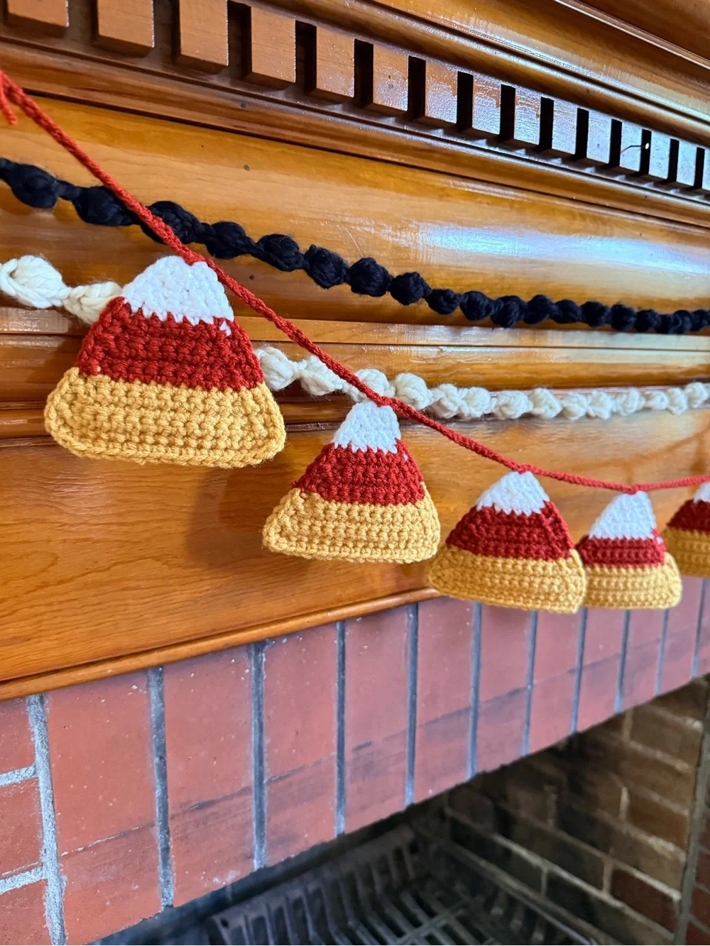 Handmade Orange, Red & White Candy Corn Garland - Holiday Home Decor